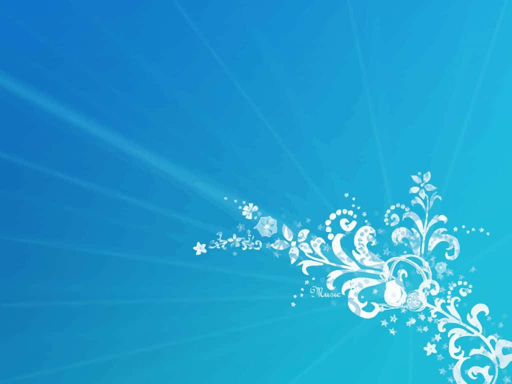 Blue Girly Flower Aesthetic Wallpaper