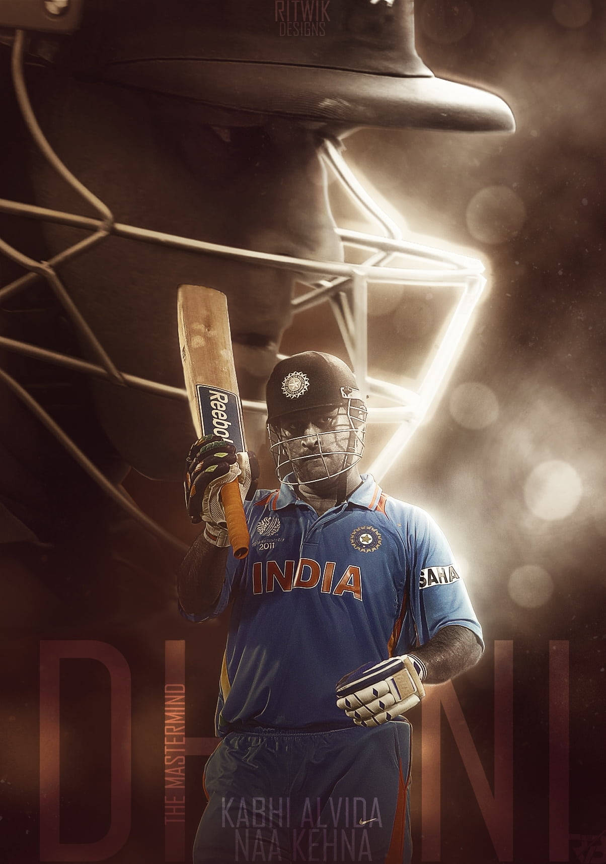 Blue Jersey Poster Dhoni Hd Wallpaper