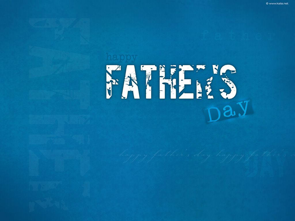 Blue Minimalist Father's Day Greeting Wallpaper