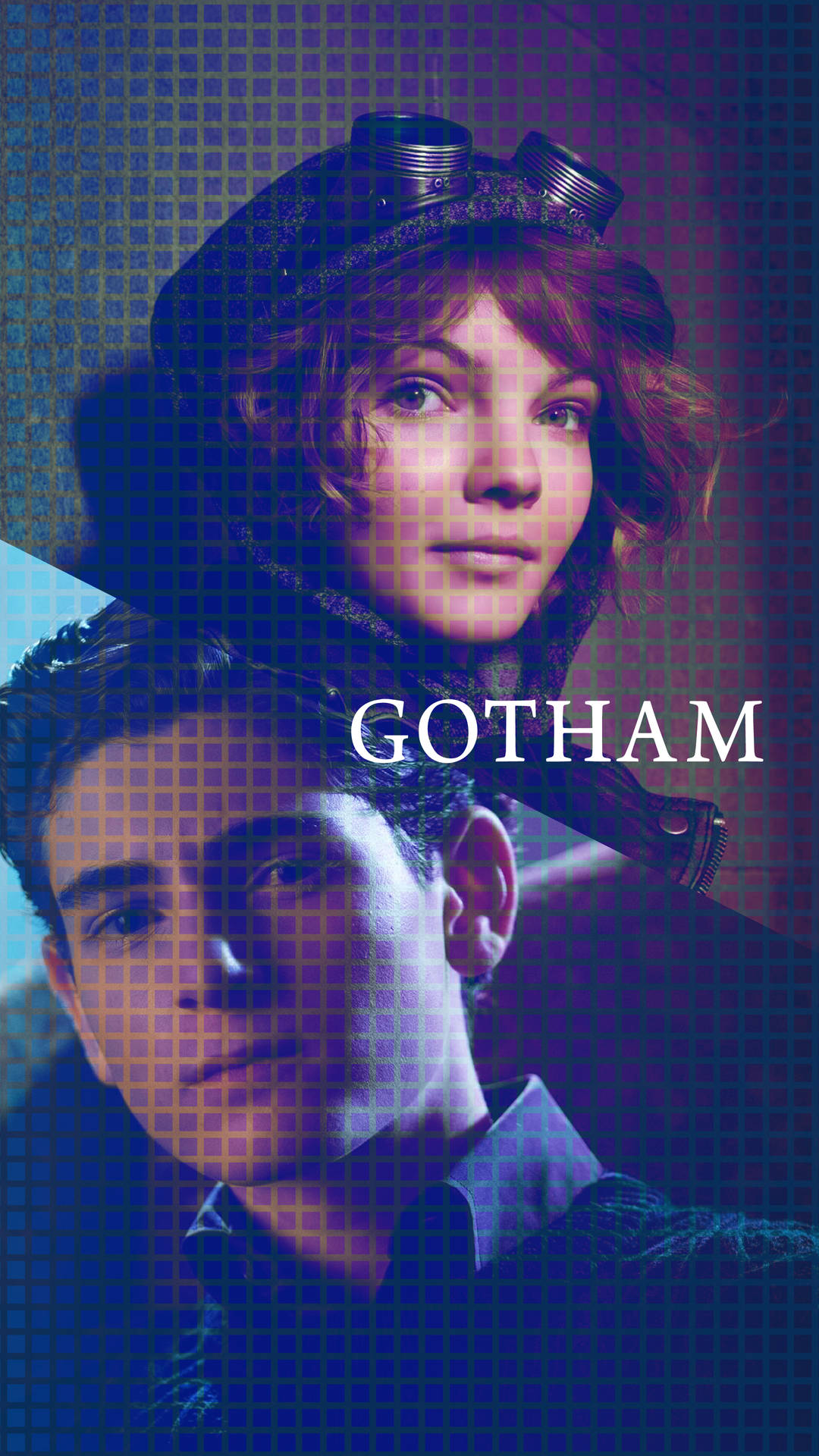 Blue Overlay Bruce And Selina 4k Gotham Phone Wallpaper