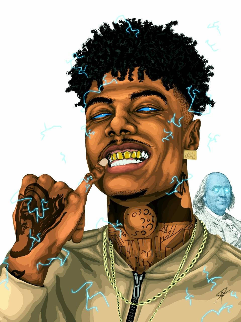 Blueface Ben Franklin Artwork Wallpaper