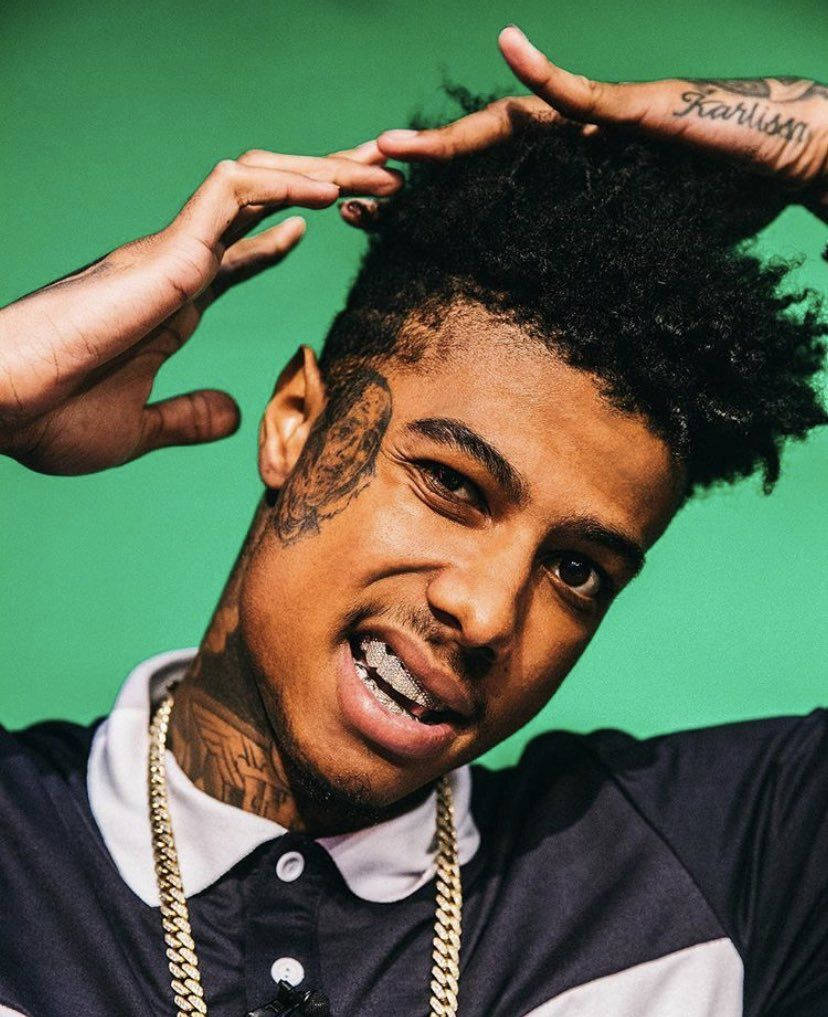 Blueface Green Background Wallpaper