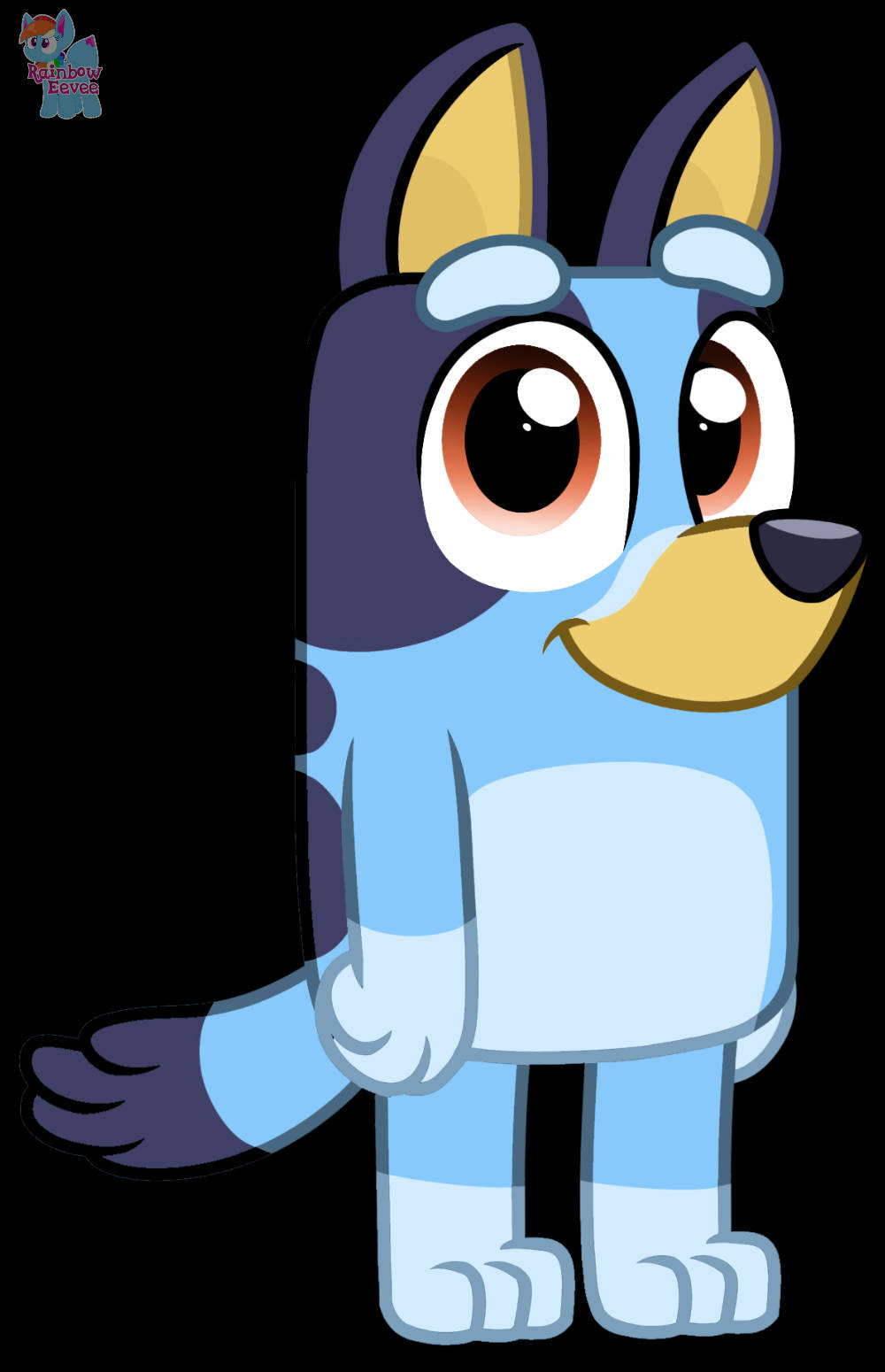 Bluey Fan Art With Large Eyes Wallpaper