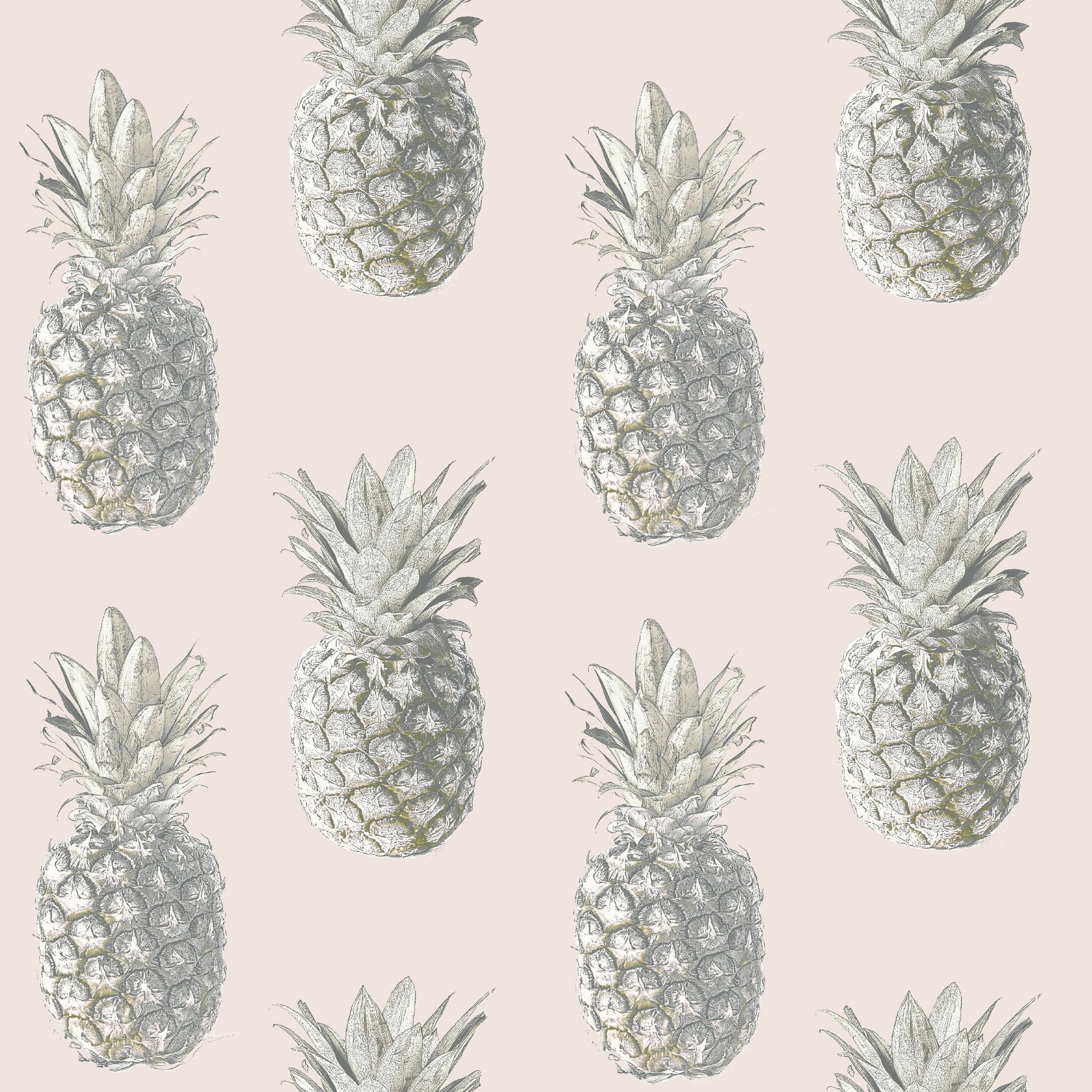 Blush Pink Pineapple Pattern Wallpaper