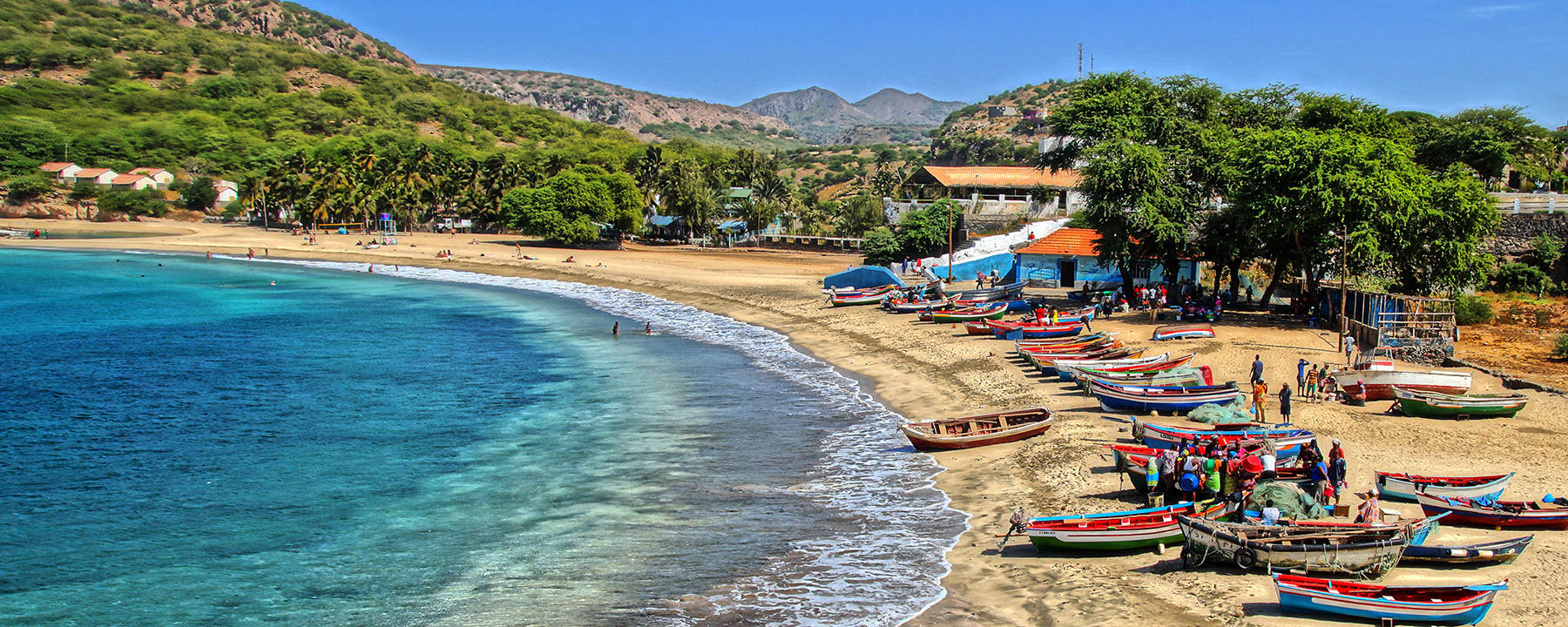 Boats Near Cape Verde Beach Wallpaper