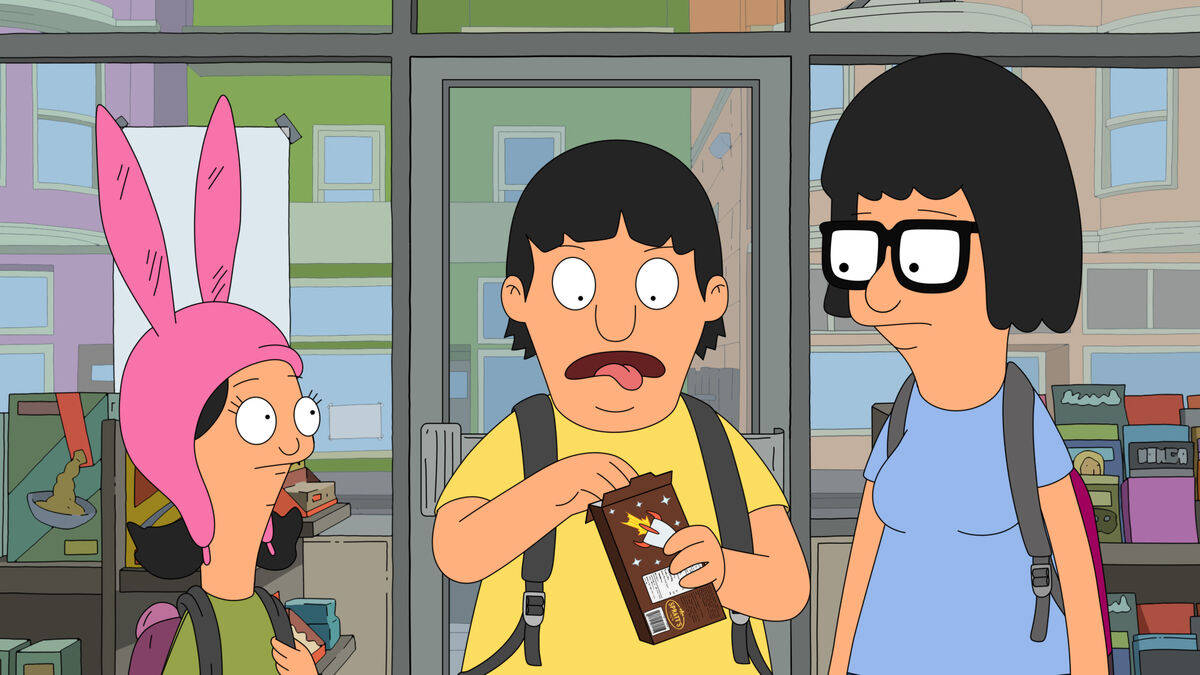 Bobs Burgers Belcher Siblings Sharing Chocolate Wallpaper