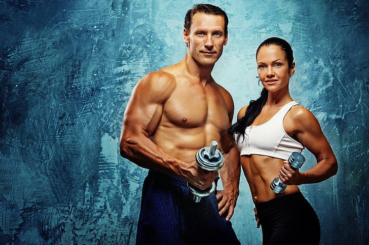 Bodybuilders Couple Hd Wallpaper