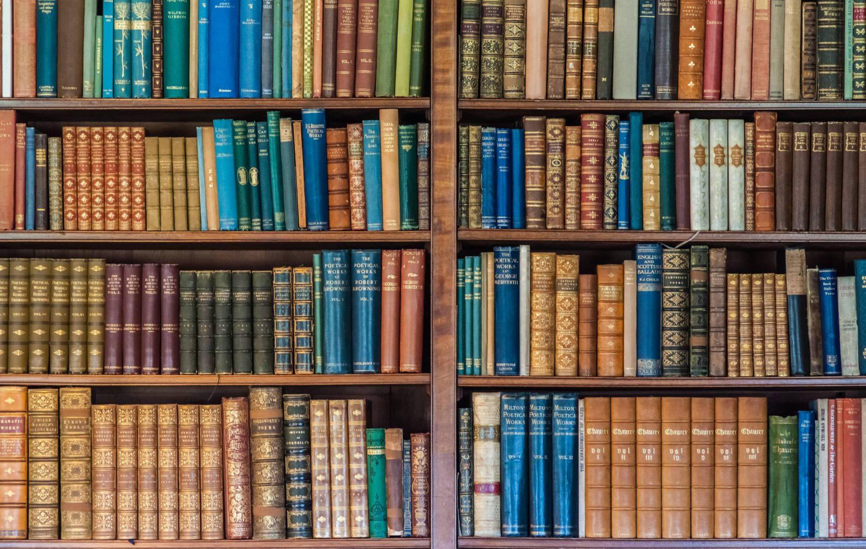 Bookshelf Colorful Vintage Books Wallpaper