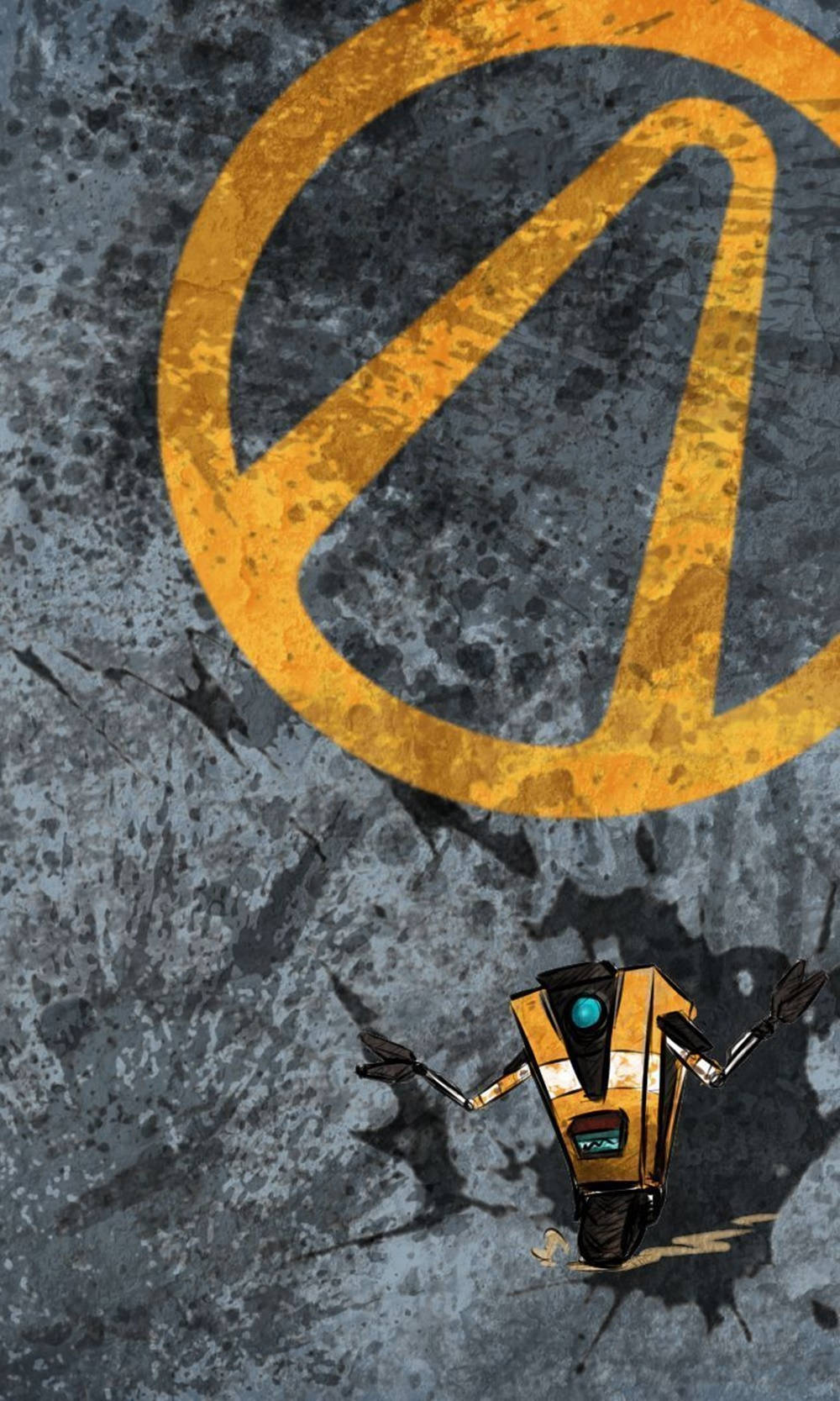 Borderlands Iphone Claptrap On Gray Wallpaper