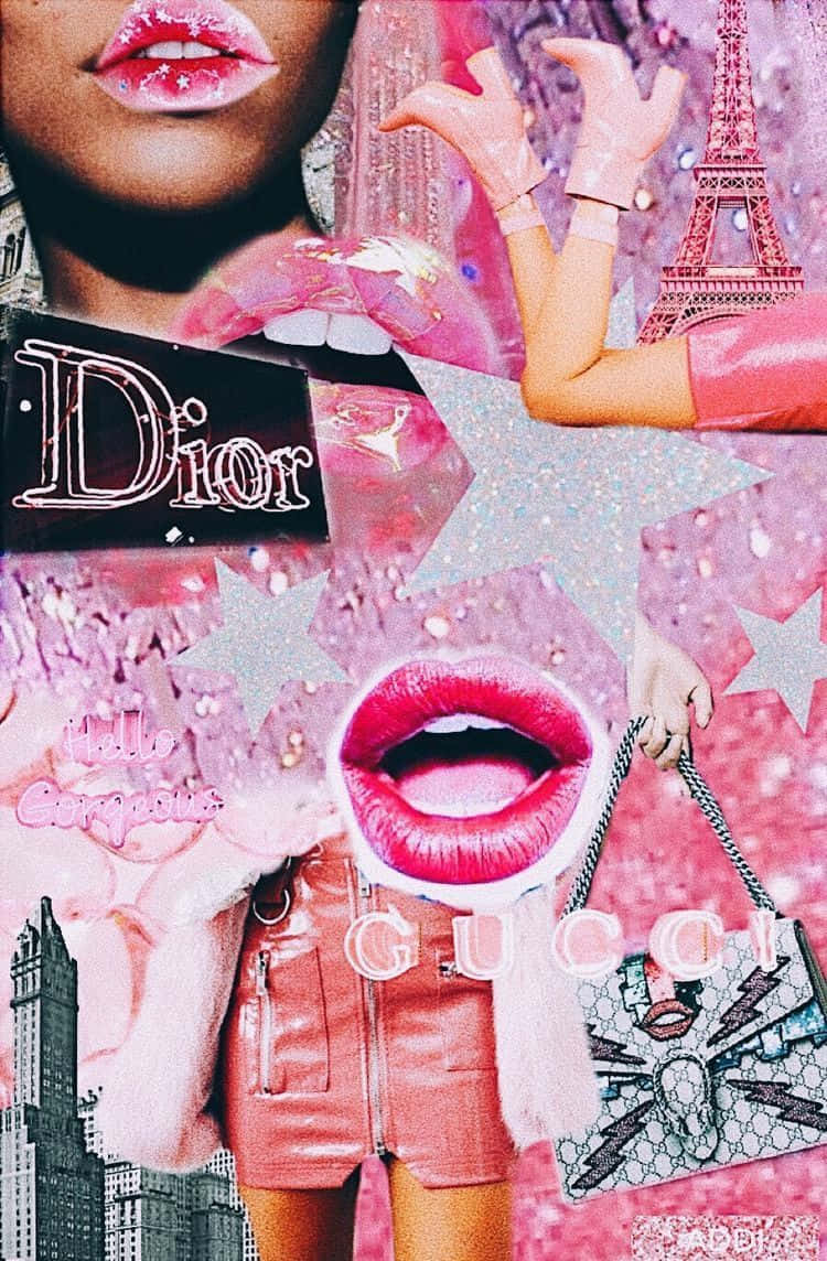 Boujee Pink Collage Wallpaper