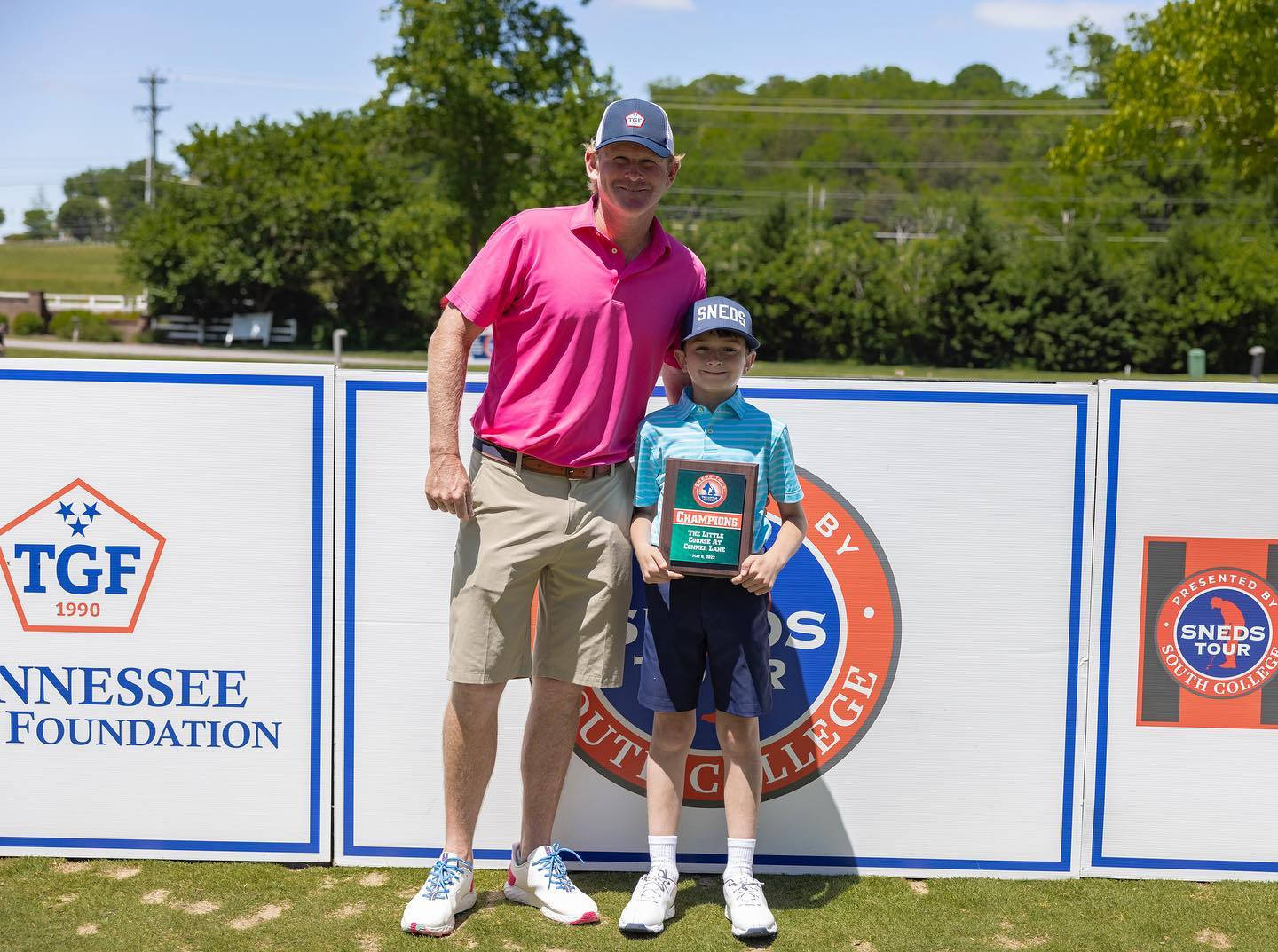 Brandt Snedeker Posing With Son Wallpaper