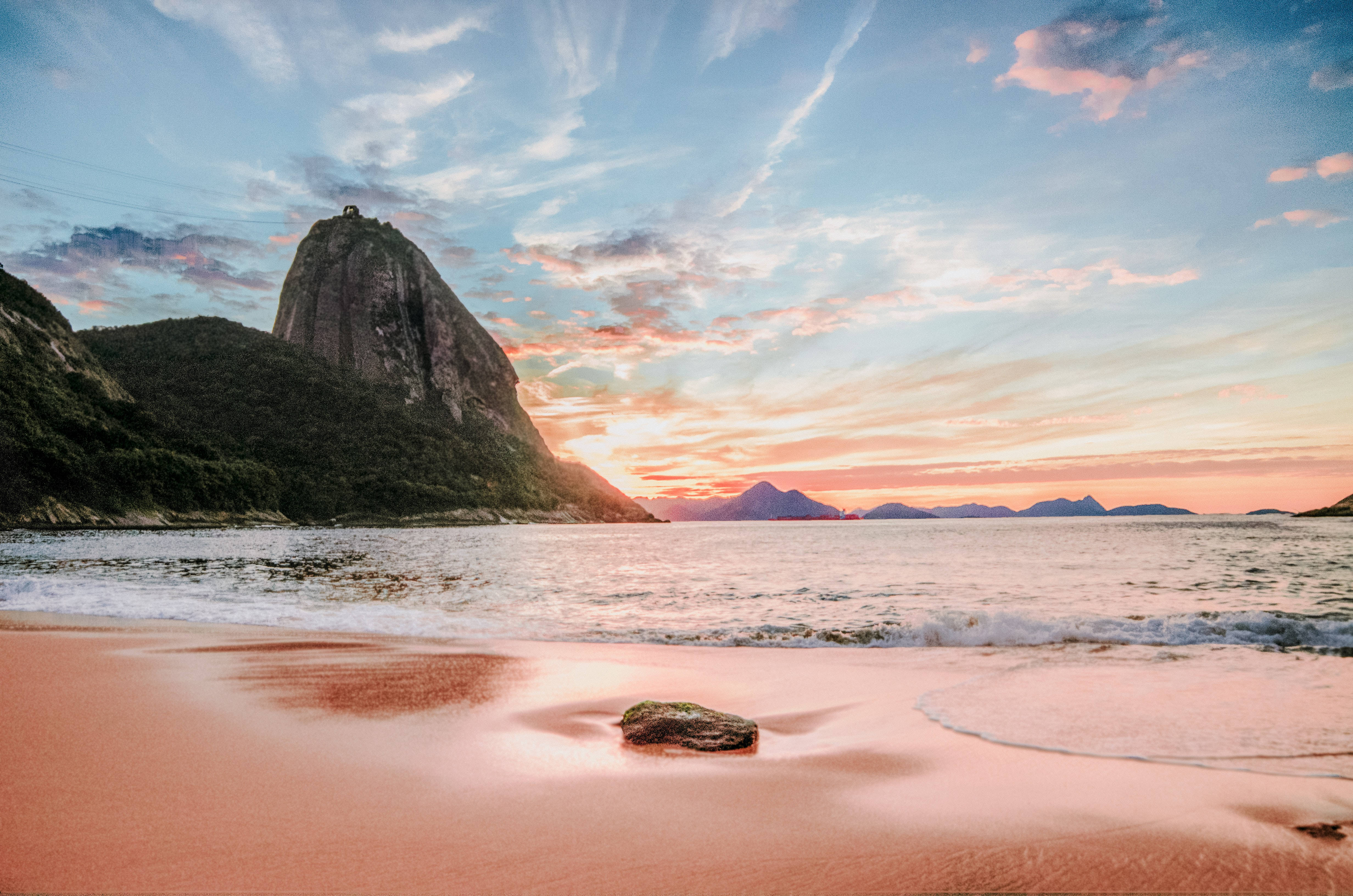 Brazil Sugarloaf Mountain 1920x1080 Hd Beach Desktop Wallpaper