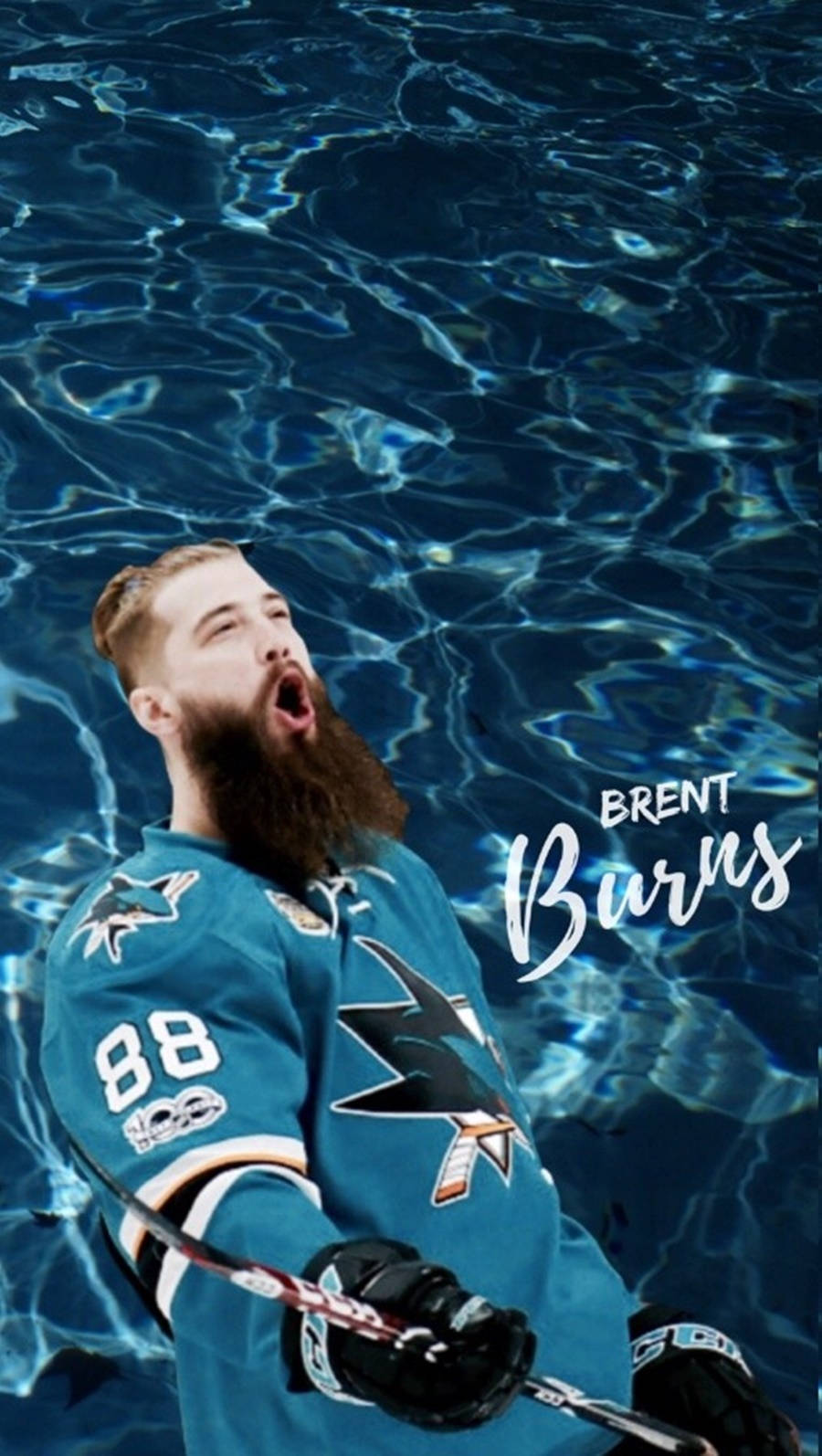 Brent Burns Exuberantly Celebrating With Endless Joy Wallpaper