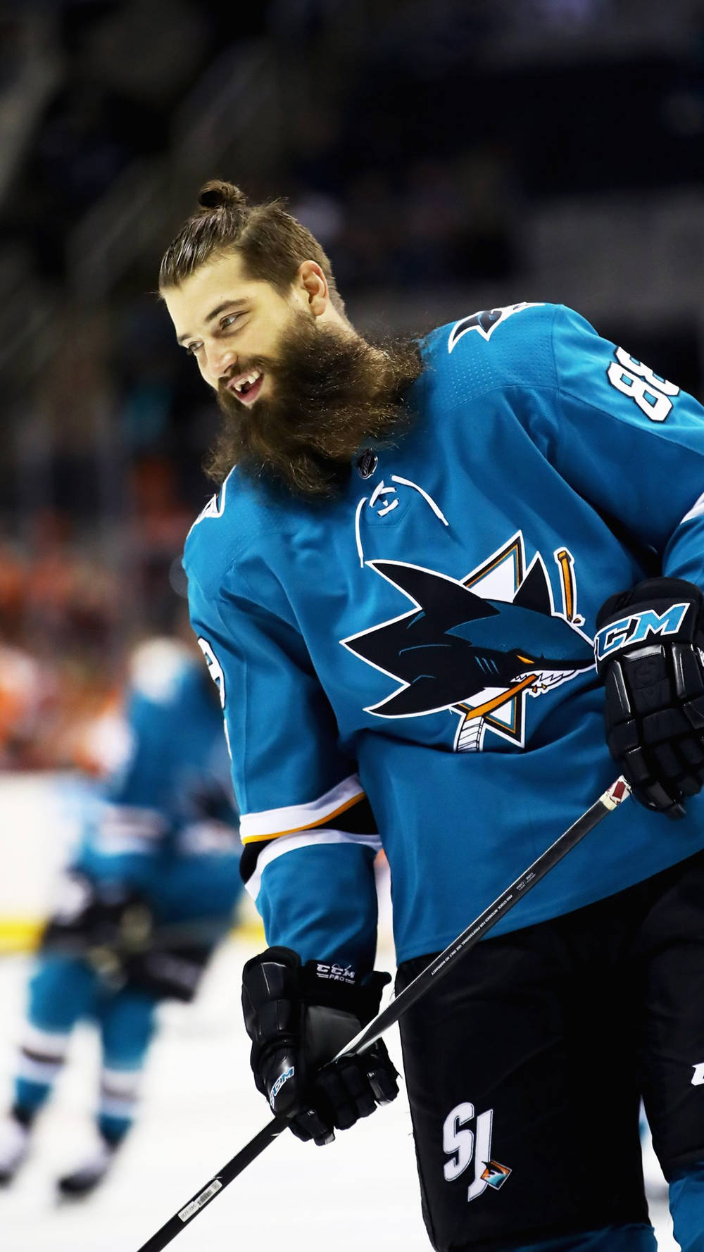 Brent Burns Of The San Jose Sharks In Action Wallpaper