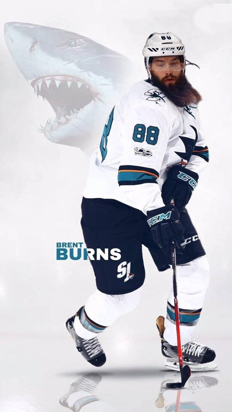 Brent Burns San Jose Sharks Poster Art Wallpaper