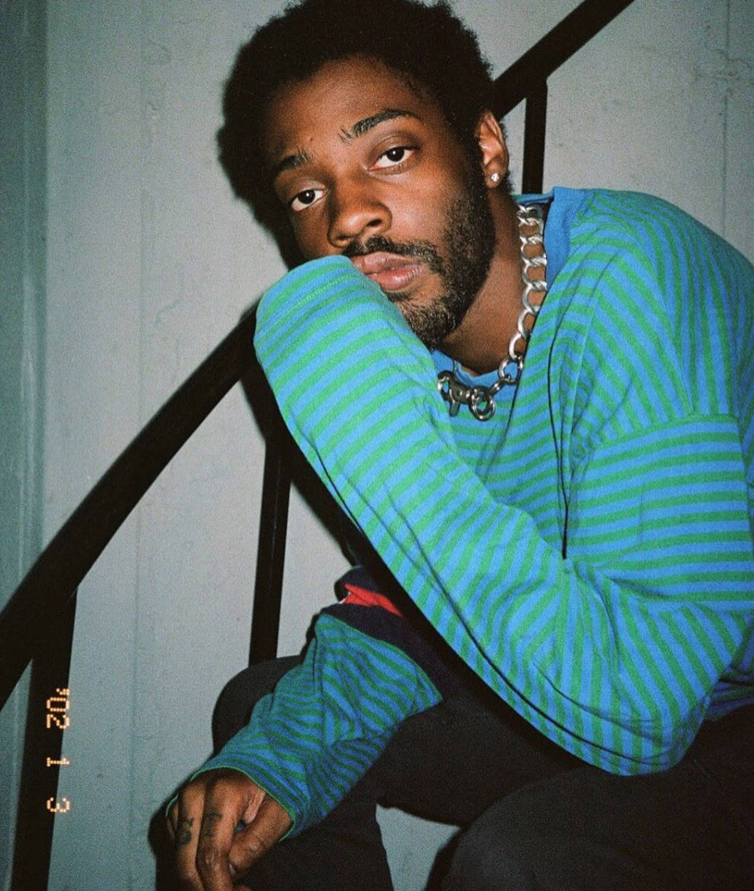 Brent Faiyaz Striped Shirt Wallpaper