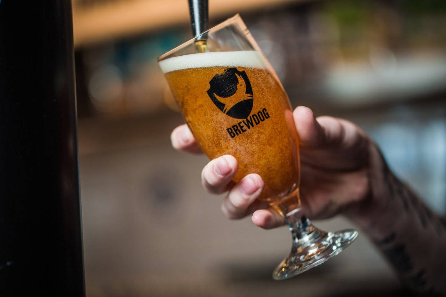 Brewdog Beer Poured On Beer Glass Wallpaper