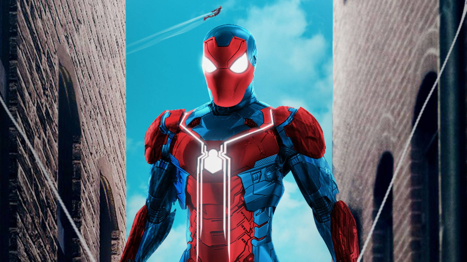 Brick Building Spiderman Iron Spider Wallpaper