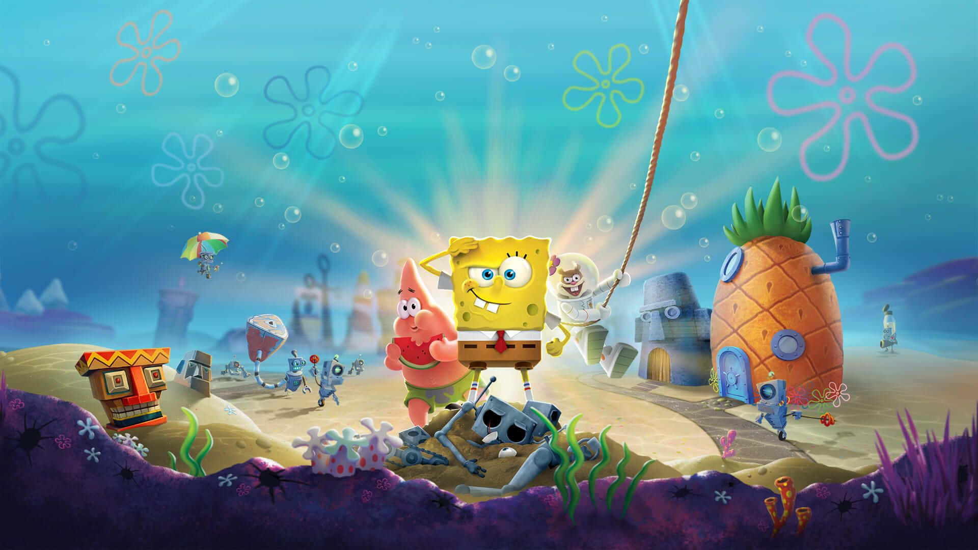 Brighten Up Your Desktop With This Classic Image Of Spongebob! Wallpaper