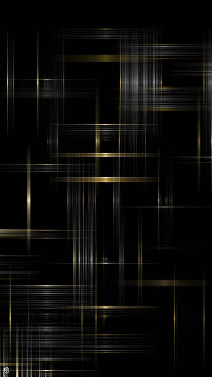 Brilliant Black And Gold Abstract Lines Wallpaper