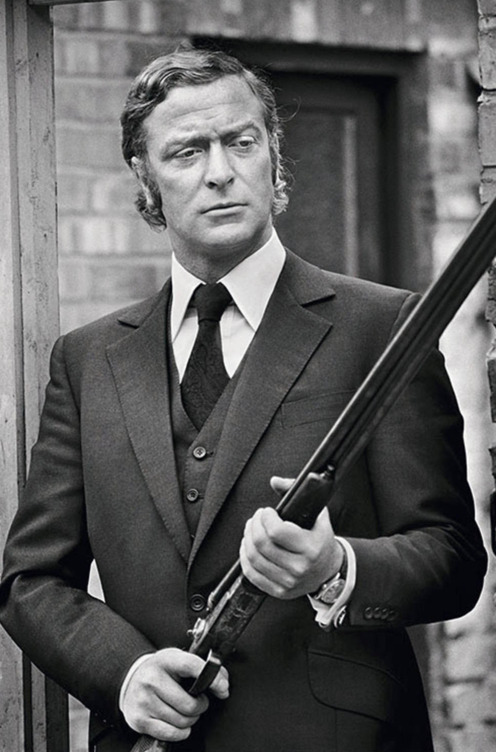 British Actor Michael Caine Get Carter Portrait Shot Wallpaper