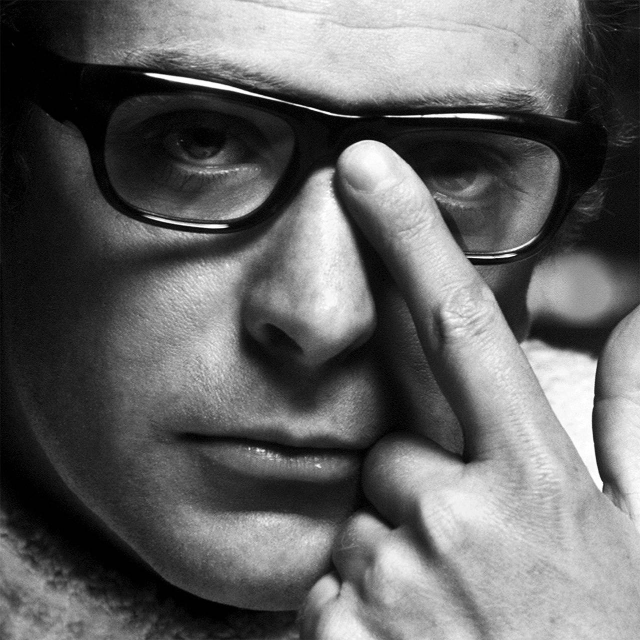 British Actor Michael Caine Monochrome Close Up Shot Wallpaper