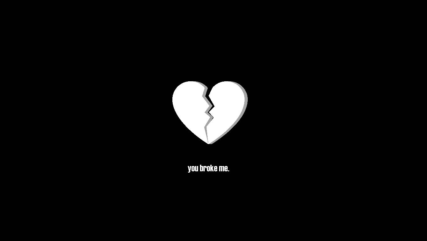 Broken Black Heart Aesthetic Wallpaper