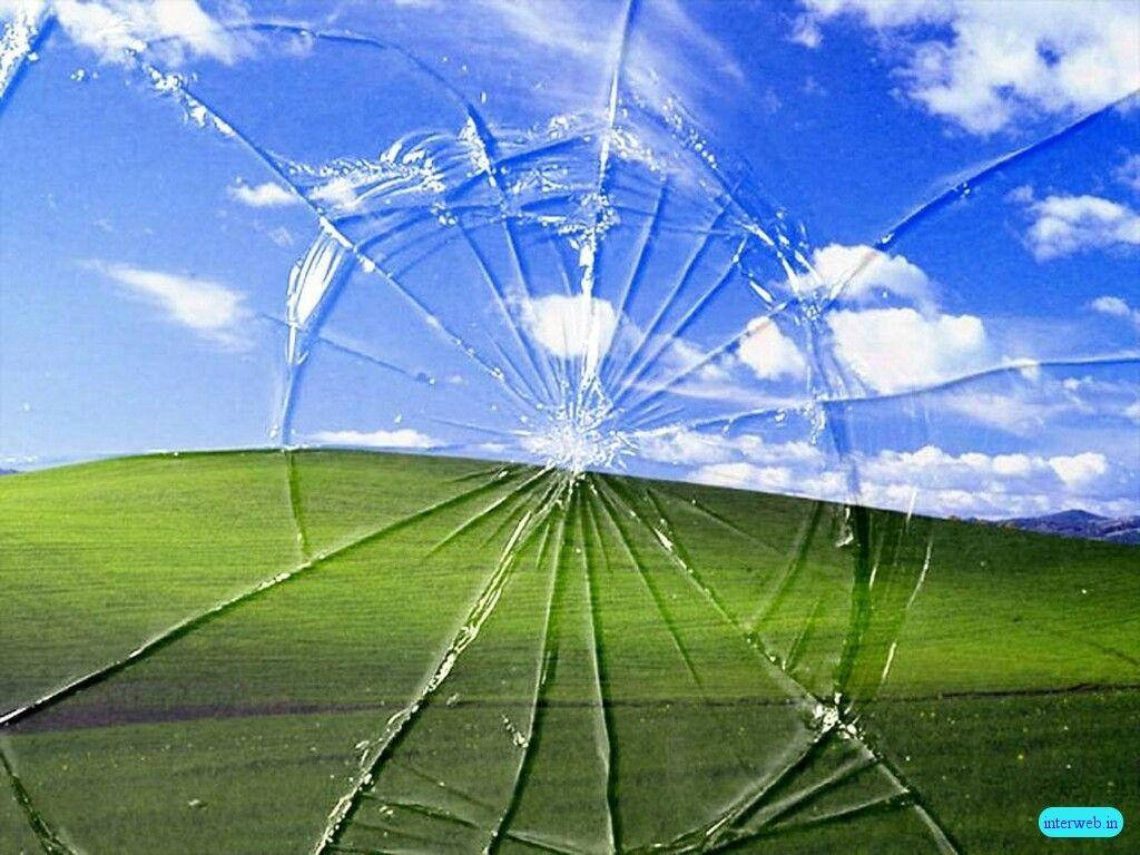 Broken Window Funny Laptop Wallpaper