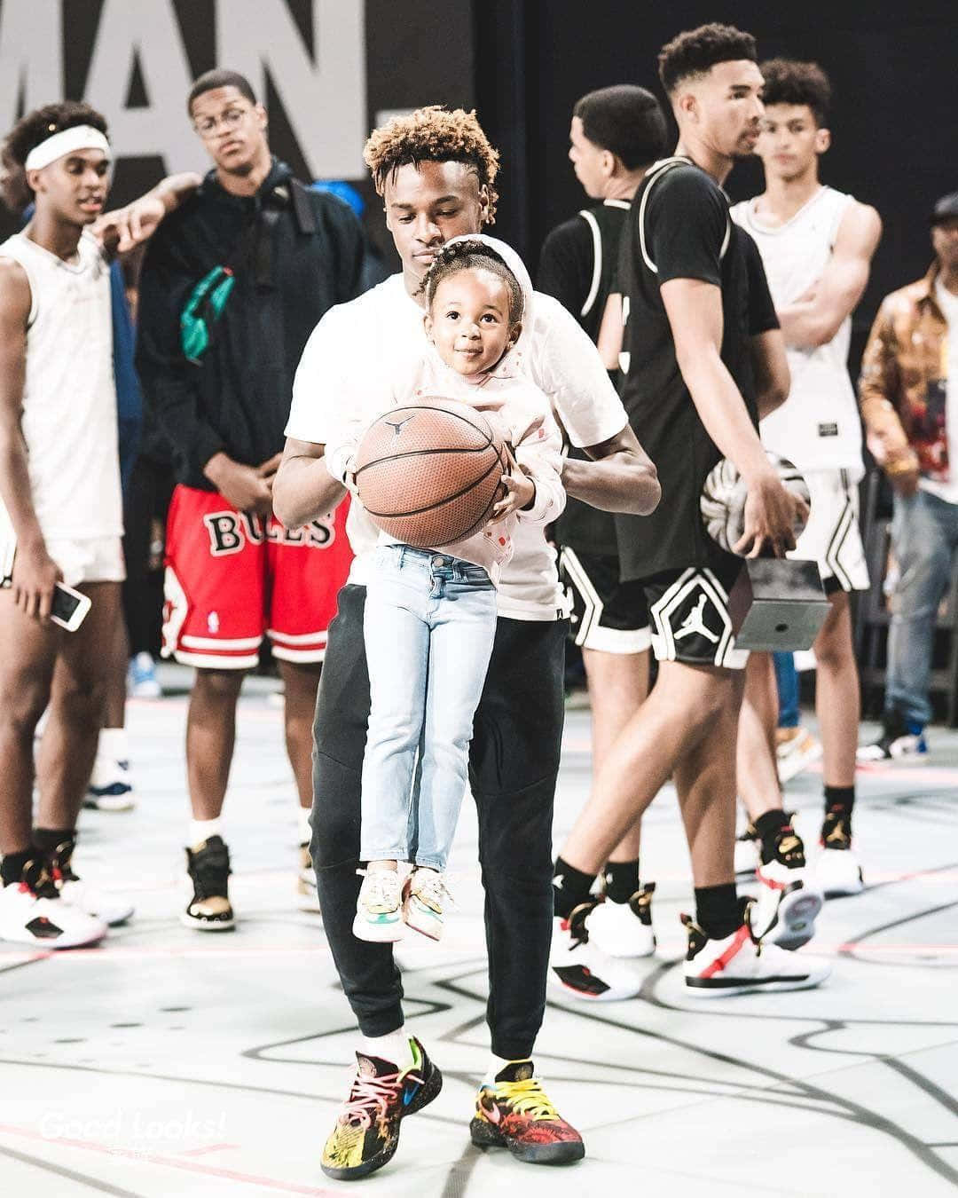 Bronny James With His Little Sister Wallpaper