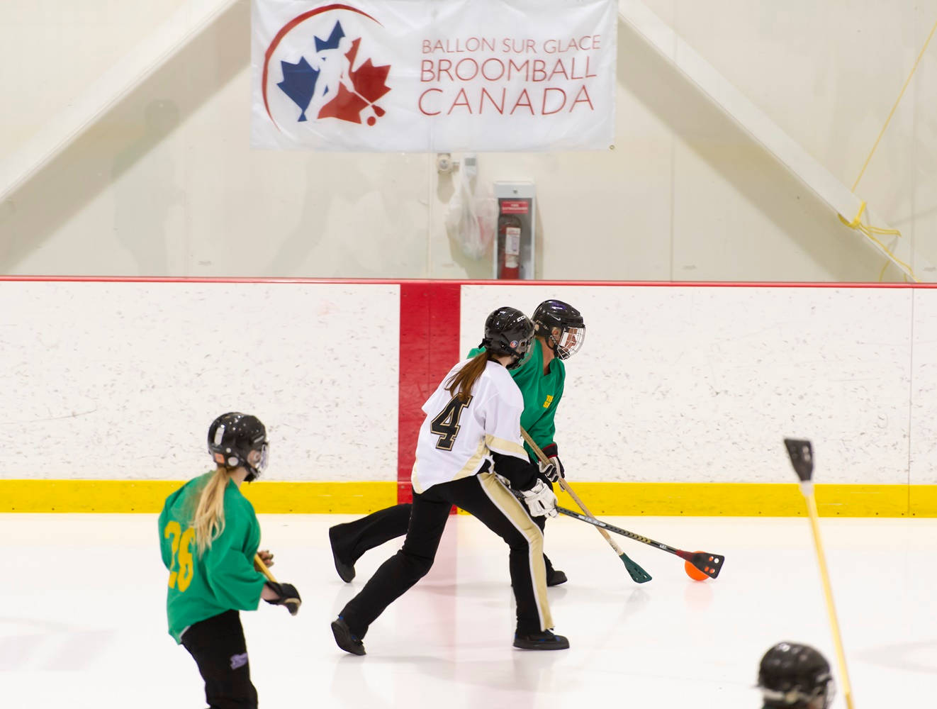 Broomball Sports Green And White Team Wallpaper