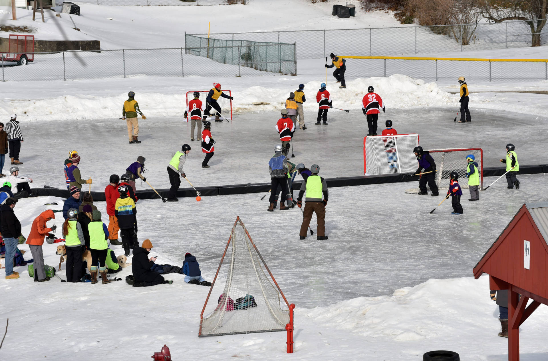 Broomball Two Rinks Wallpaper