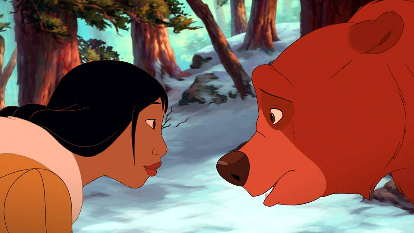 Brother Bear 2 Nita And Kenai Face-to-face Wallpaper