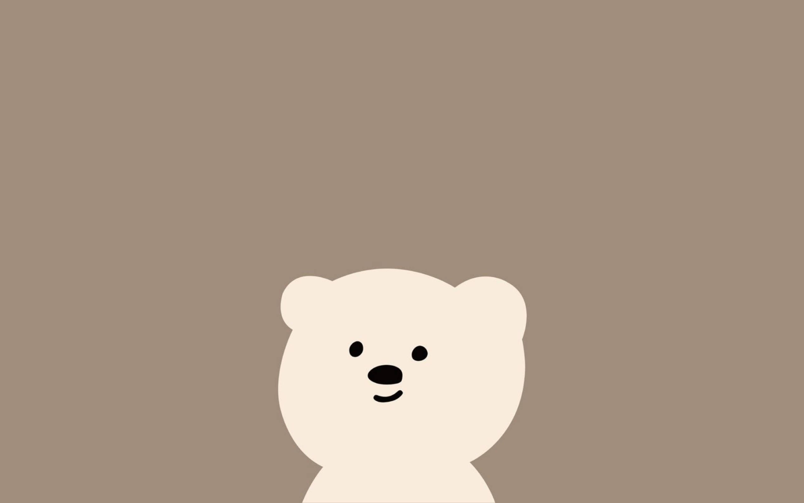 Brown Aesthetic Bear Laptop Wallpaper