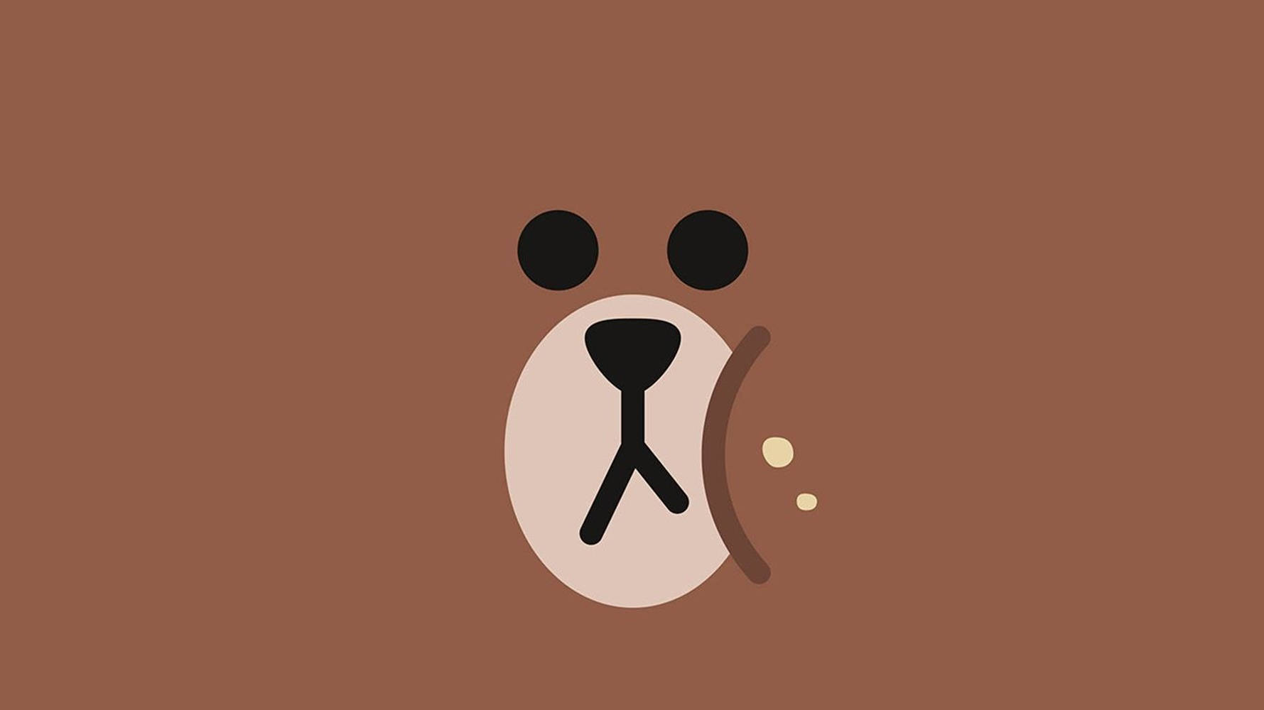 Brown Aesthetic Teddy Bear's Face Laptop Wallpaper