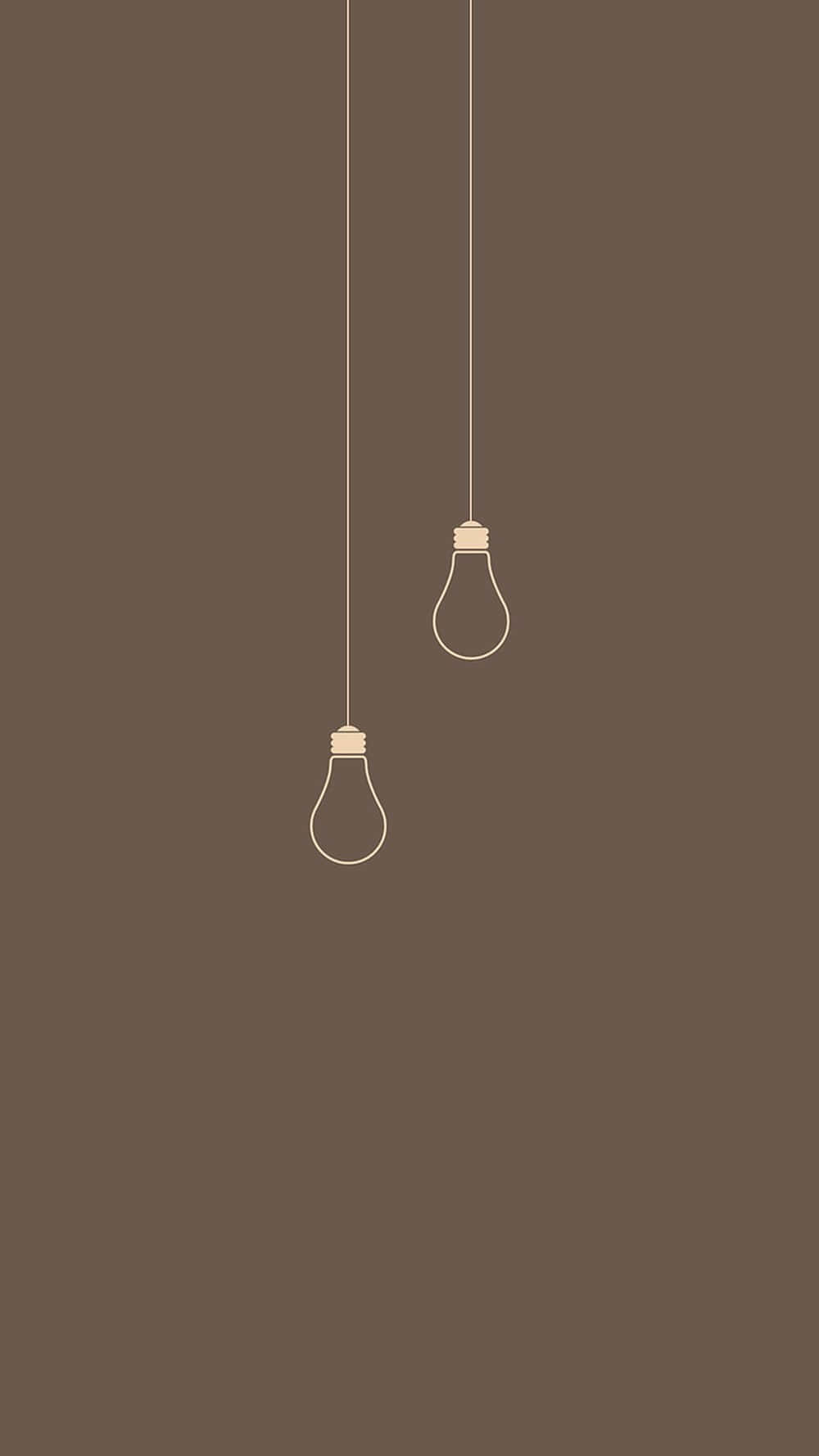 Brown Minimalist Bulbs Wallpaper