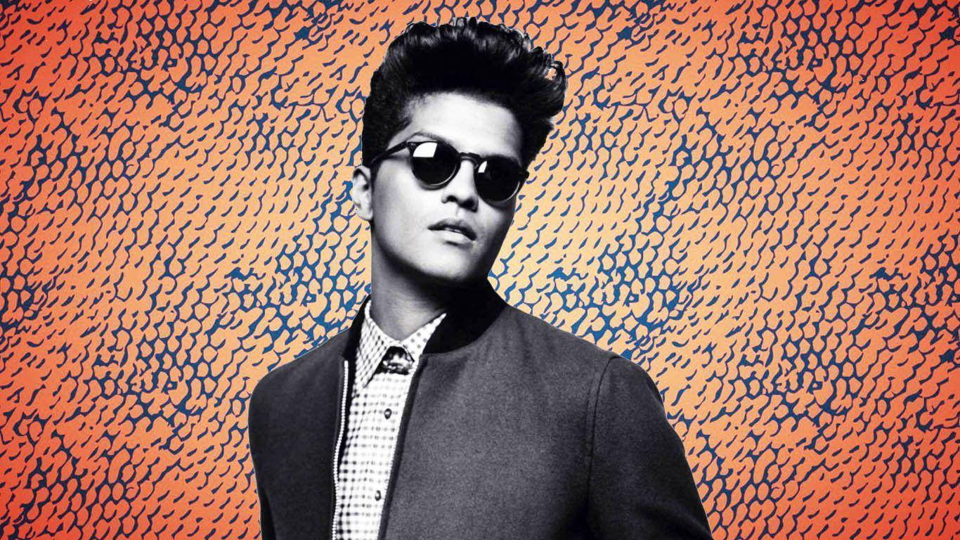 Bruno Mars In Retro Orange Wallpaper