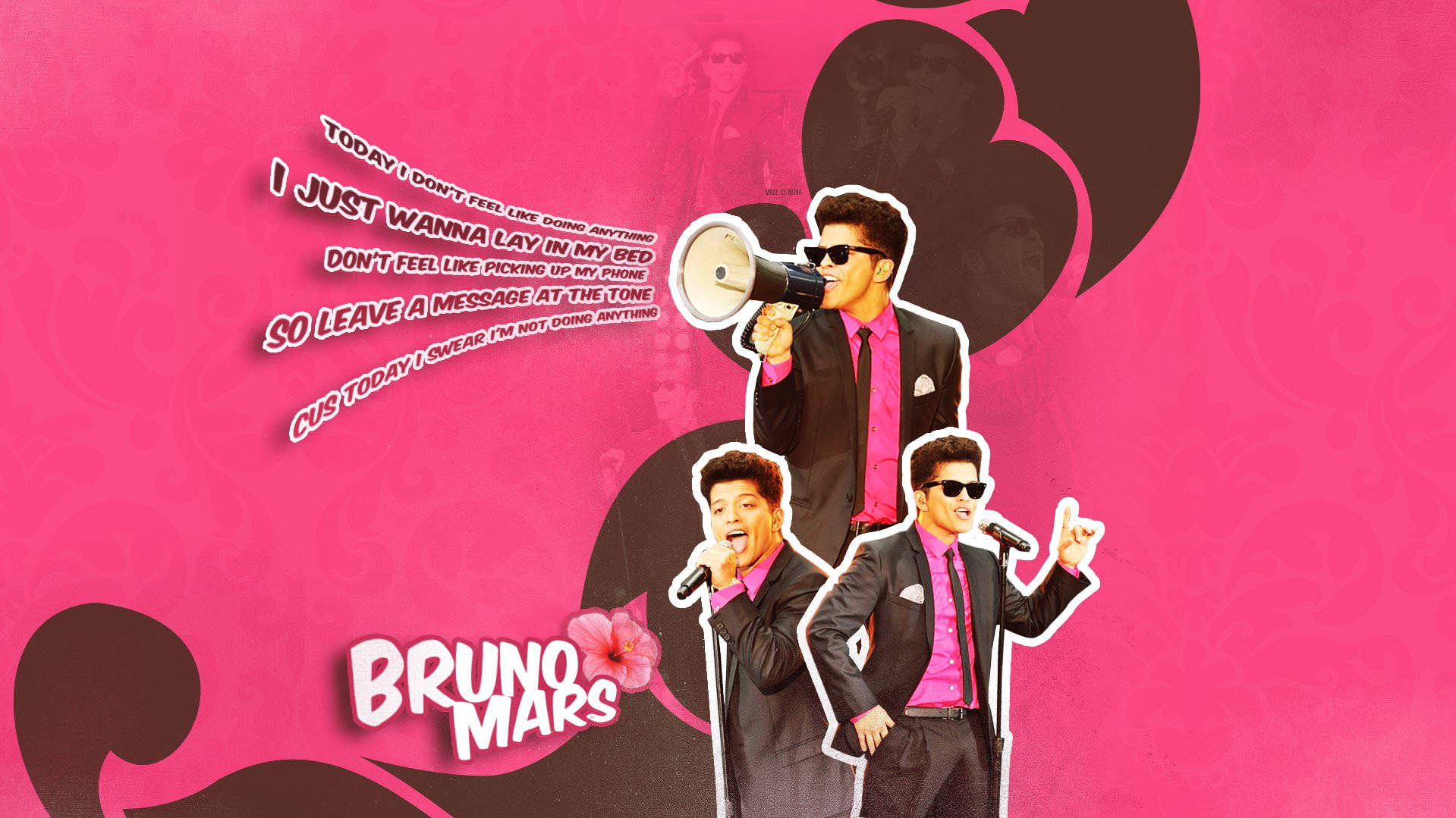 Bruno Mars Pink Pop Art Wallpaper