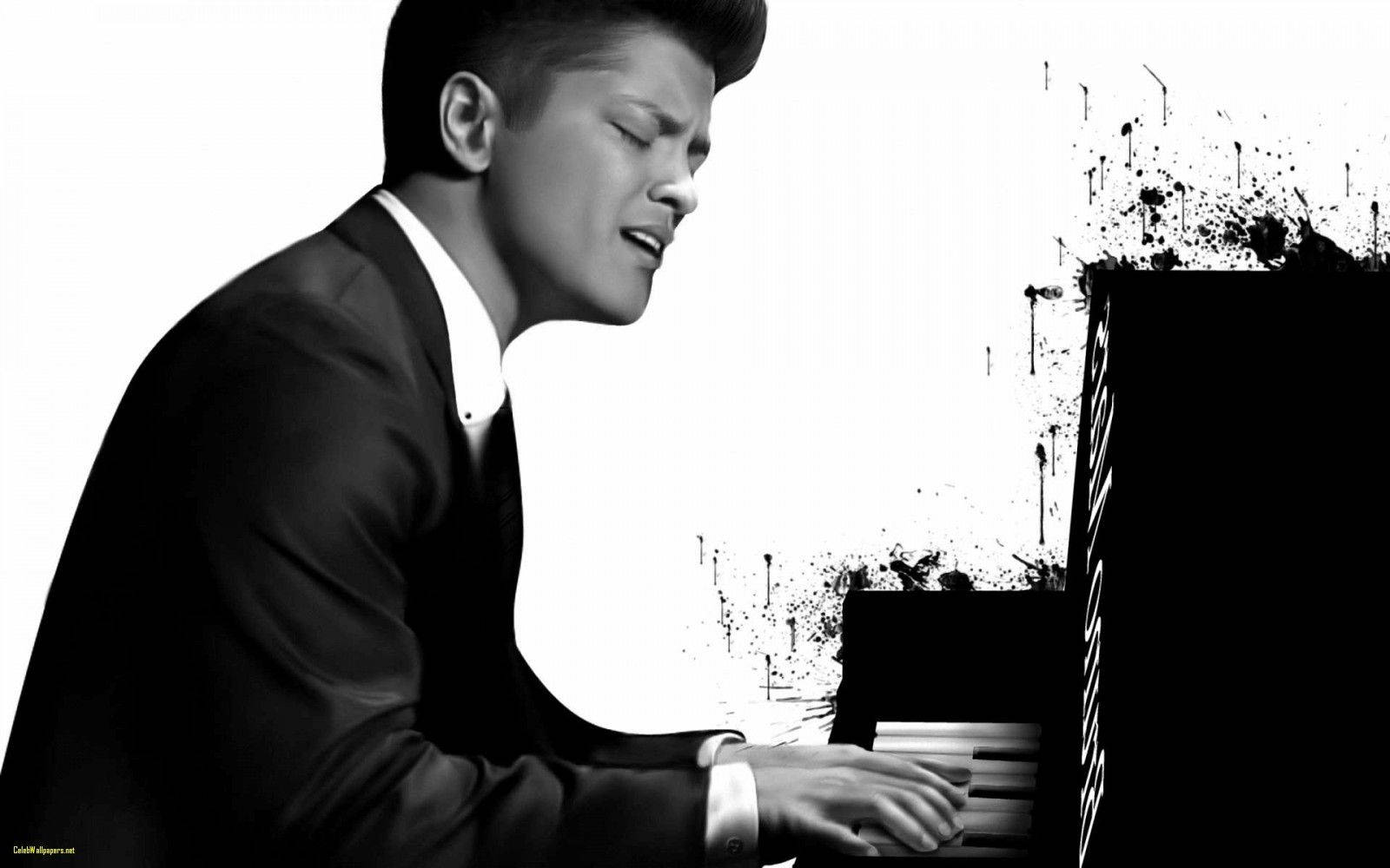 Bruno Mars Playing Piano Wallpaper