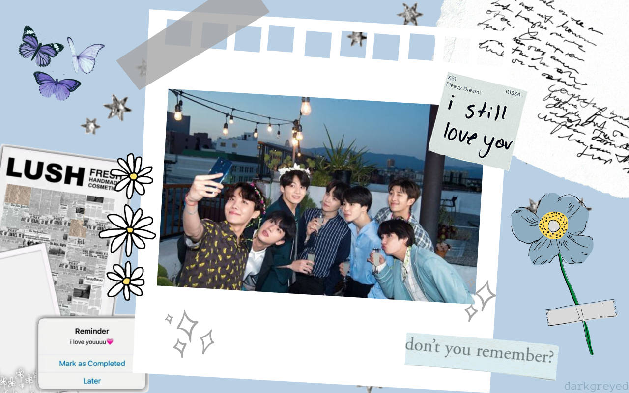 Bts Aesthetic Blue Journal Wallpaper