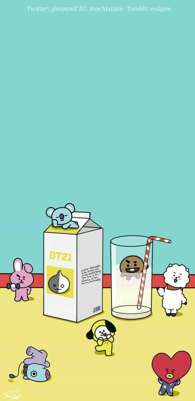 Bts Aesthetic Bt21 Characters Wallpaper