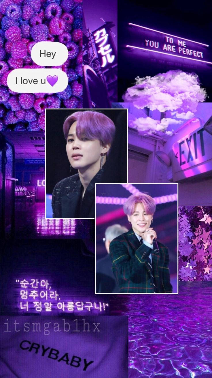 Bts Aesthetic Jimin Purple Fanart Wallpaper