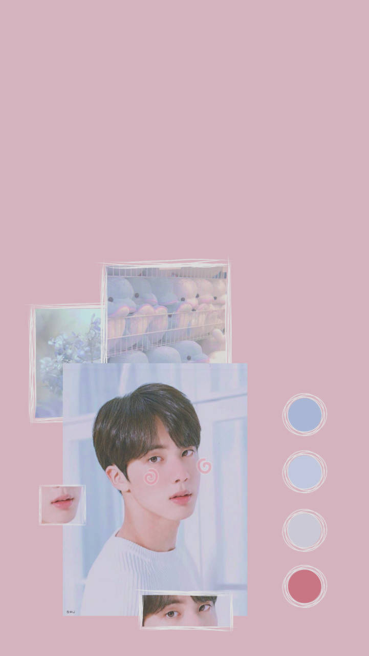 Bts Aesthetic Jin On Pink Wallpaper