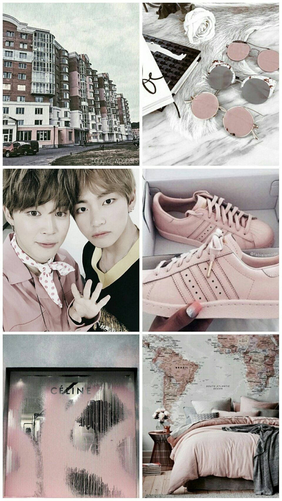 Bts Aesthetic Pink Jimin And V Wallpaper