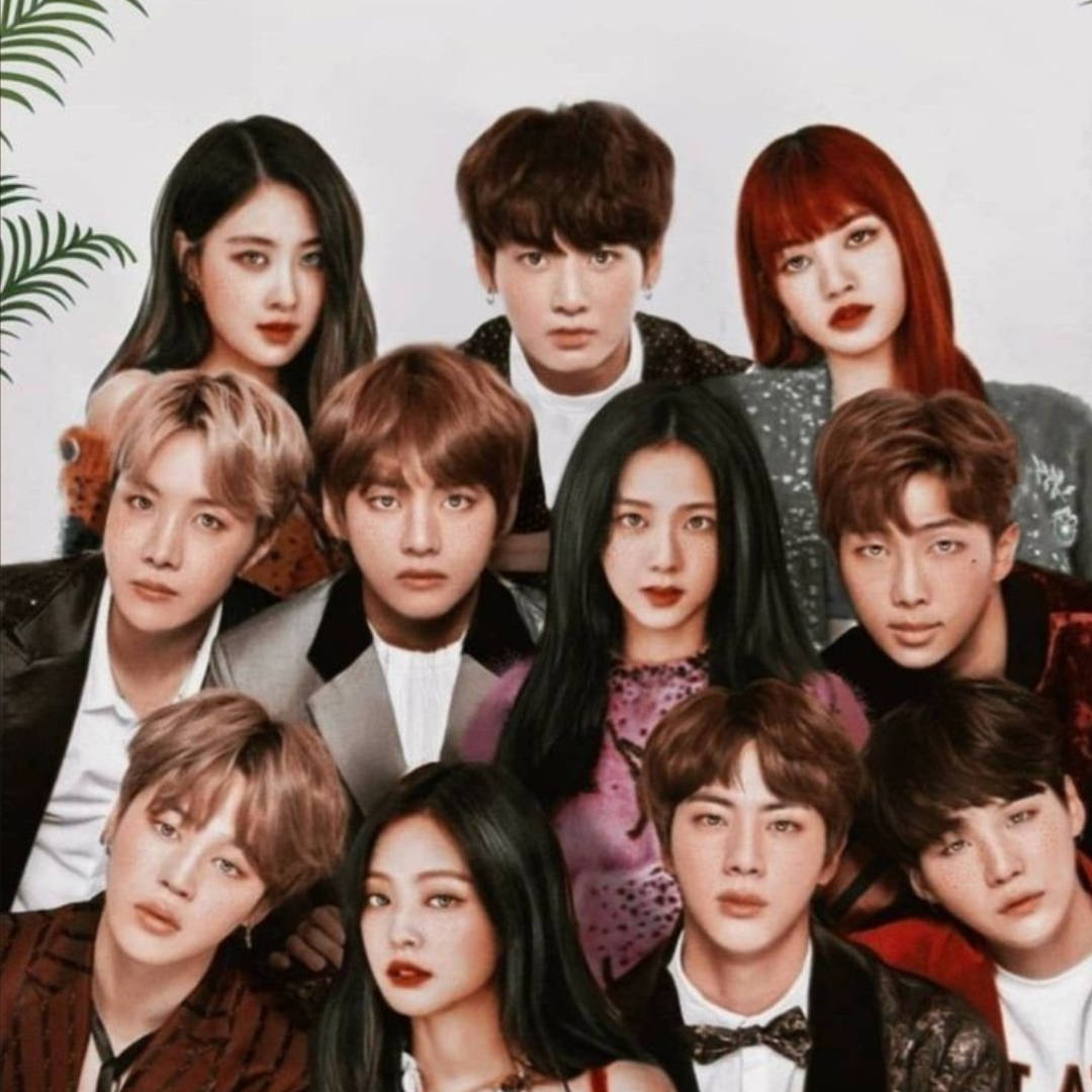 Bts And Blackpink Digital Painting Wallpaper