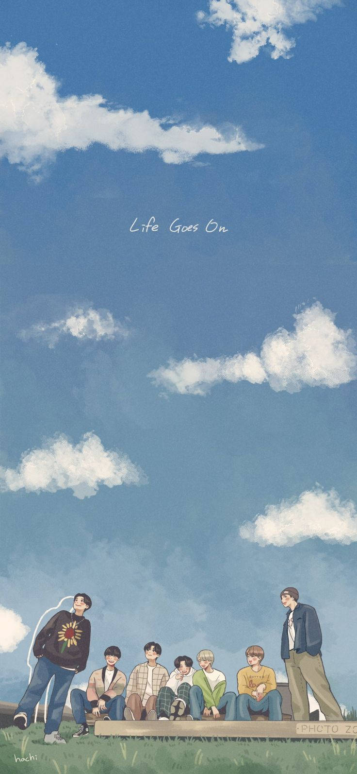 Bts Anime Life Goes On Wallpaper