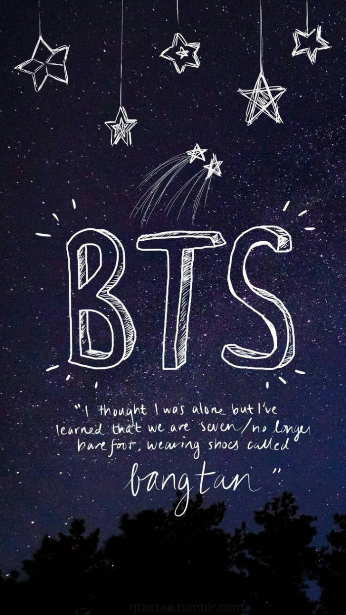 Bts Galaxy Stars In Chalk Wallpaper