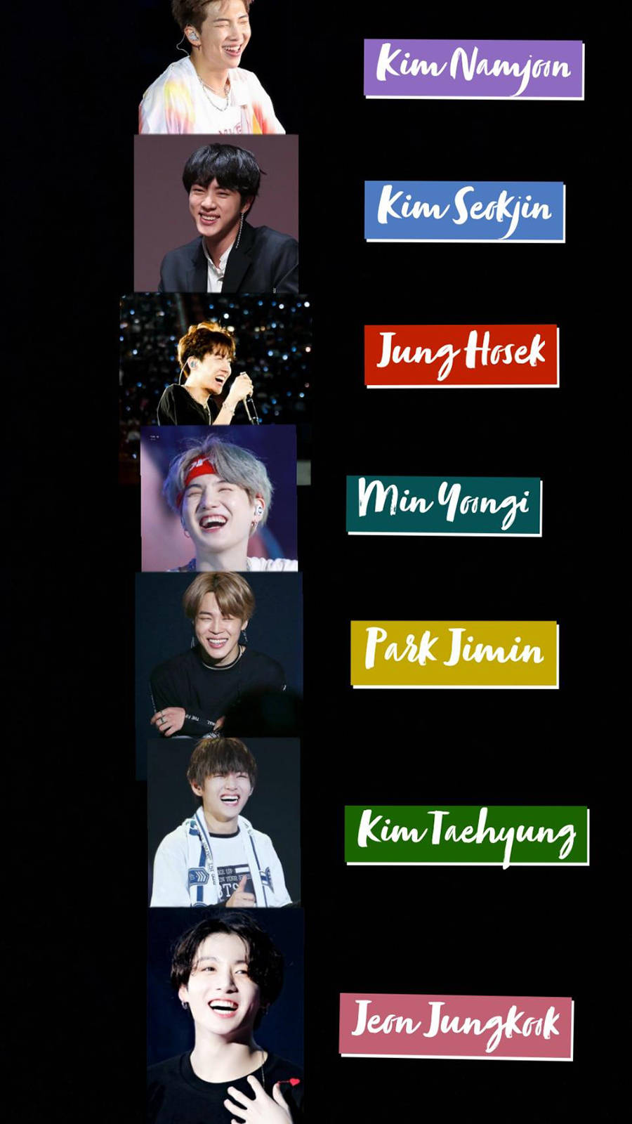 Bts Group Members Names Aesthetic Wallpaper