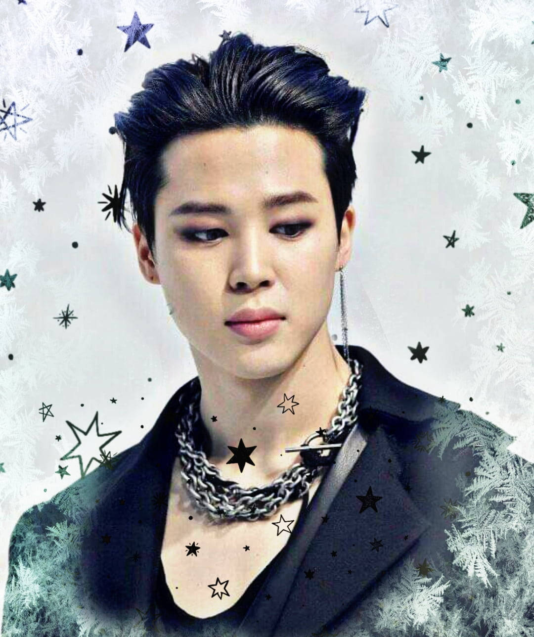 Bts Jimin Black Picsart Wallpaper