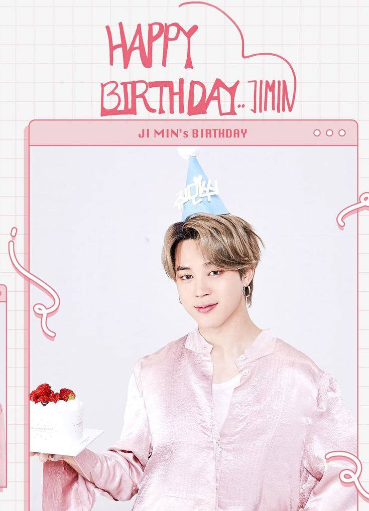 Bts Jimin With Strawberry Shortcake Wallpaper