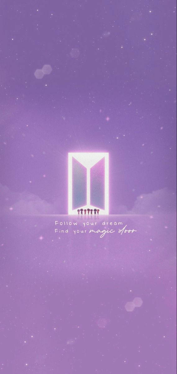 Bts Logo With Cute Purple Background Wallpaper